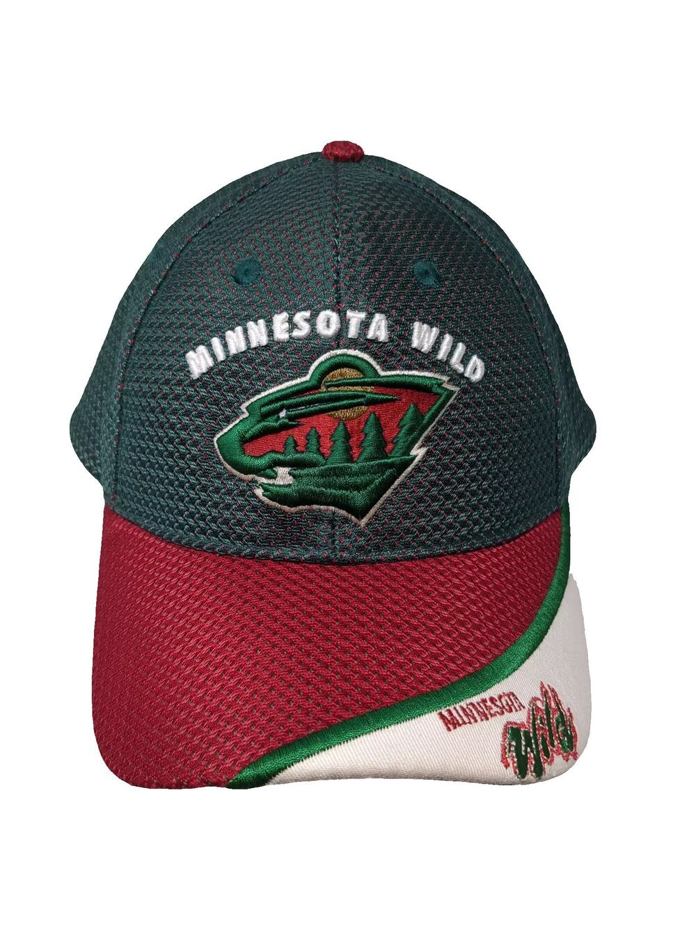 Minnesota Wild NHL Drew Pearson Cap Green Red One Size Mesh Strapback OSFM Hat